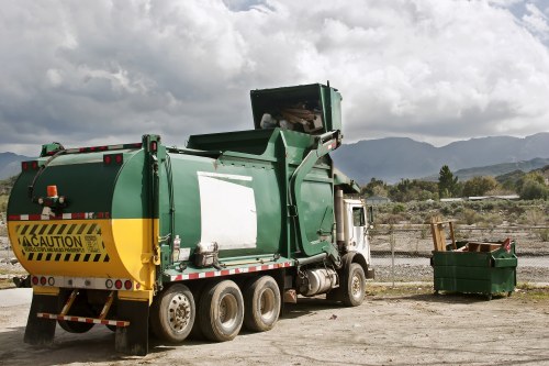Site clearance equipment in Soho urban area