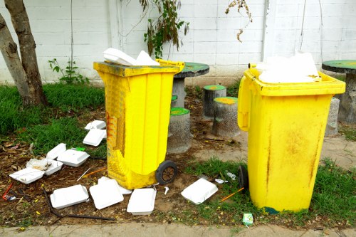 Various types of construction waste ready for disposal