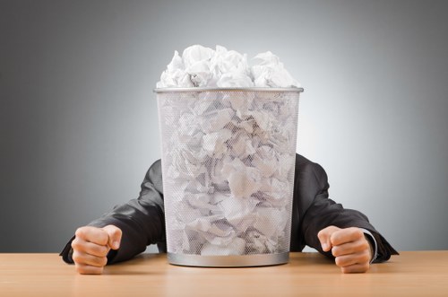 Experienced team organizing office items for clearance in Soho